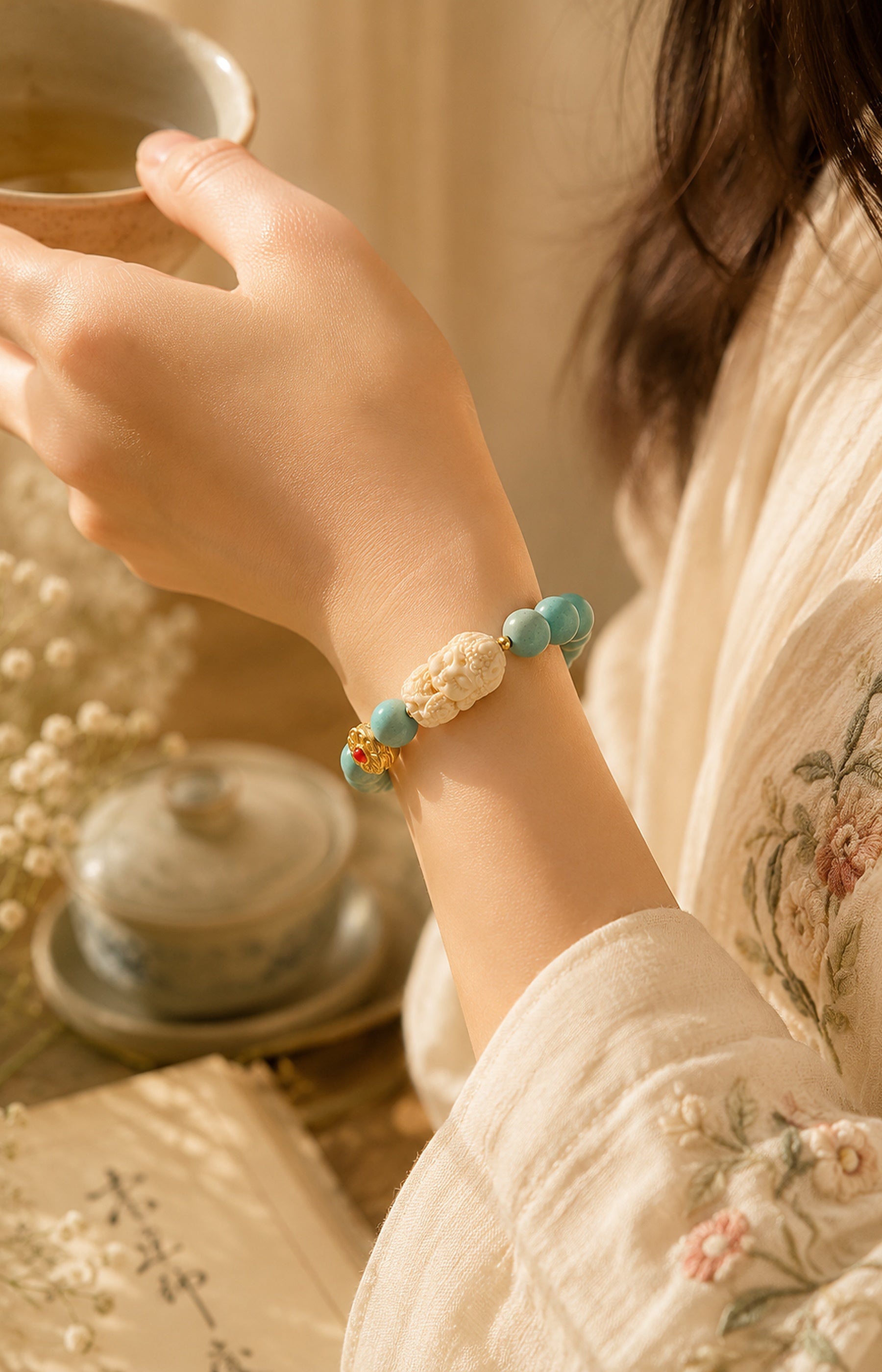 Azure Veil - Mandarin Botanical Scent Bracelet